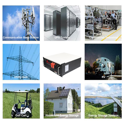 48v 51.2v 100Ah 200Ah Lithium Lifepo4 Prismatische Zellen Pack Bms Bildschirmregal für Speichersysteme