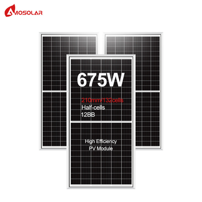 Amosolar Half Cut Mono 645w 650w 655w 660w 665w 670w 675w Solarpaneel für das Dach