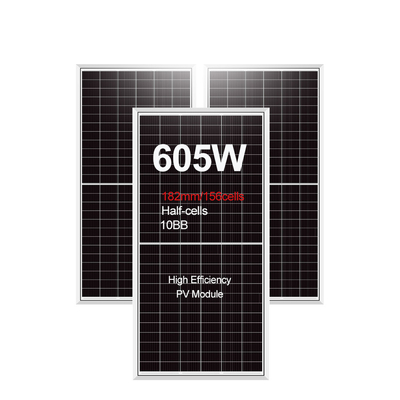 Mono-Solarzelle IP68 Nennverbindungsbox 575w 605w Watt PV-Modul Halbzell-Solarpaneel