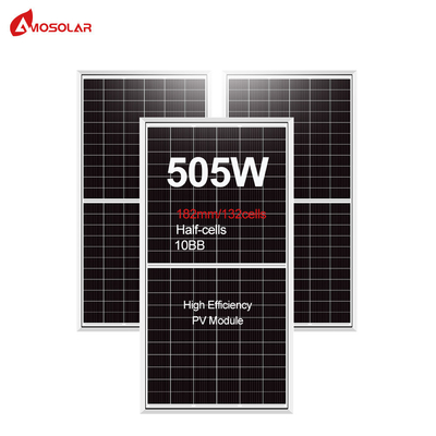 Amosolar Mono Halb 182mm 480W 485W 490W 495W 500W 505W A-Klasse 132 Zellen Solarmodul