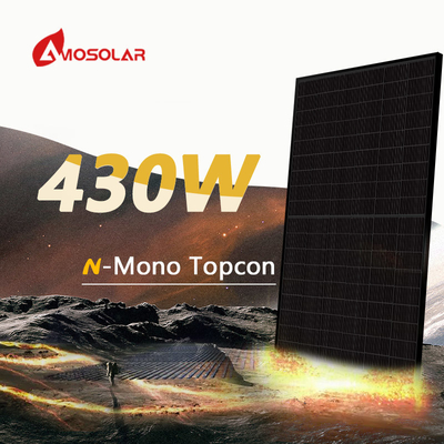 300mm / 300mm Kabellange Vollschwarz Mono N Typ Topcon Solarzellen 565w 580w mit 144