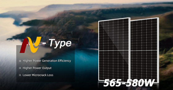 Halbzell-Mono 550w 575W 580W 590W N-Typ-Solarzellen für Dach und IP68-Kreuzungskasse