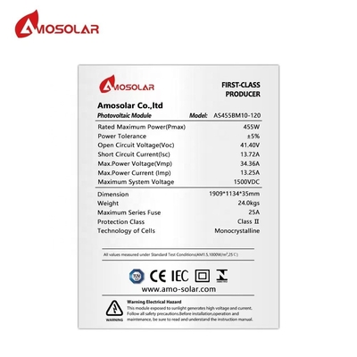 Amosolar 440W 450W 460W 1000W Monokristallines Solarpanel mit IP68-Kennungsbox