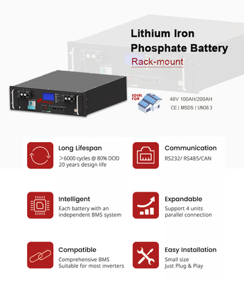 Elektrizität 10 Wh 6000 Tiefkreisläufe 12V 24V 48V 51.2V 10kwh Lifepo4 Batteriepacks