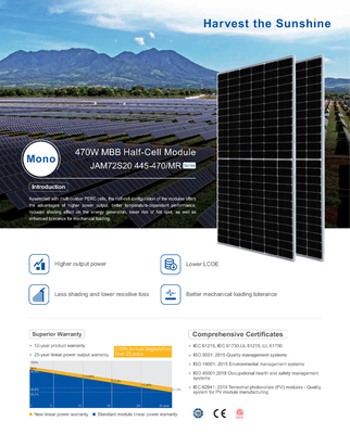JA PV-Module 435W 445W 455W 450W 460W Monokristalline Solarzellen für Wohnungen