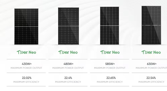N-Typ 550w 700w 630w 610w 585ww 620w 580w 500w Bifacial Solar Panel für das vollständige System Jinko