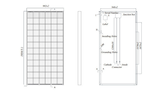 18.3% 24v 36v 330w 340w 350w 400w Solar-PV-Panel für Heim-Boden-Montage-System