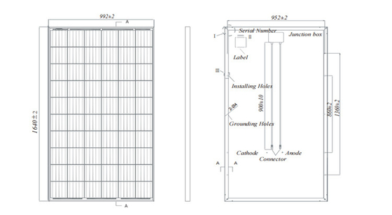 4 mm2 IEC-Kabel Größe 330w 340w 350w 400w Solar-PV-Panel für Heimstromsystem