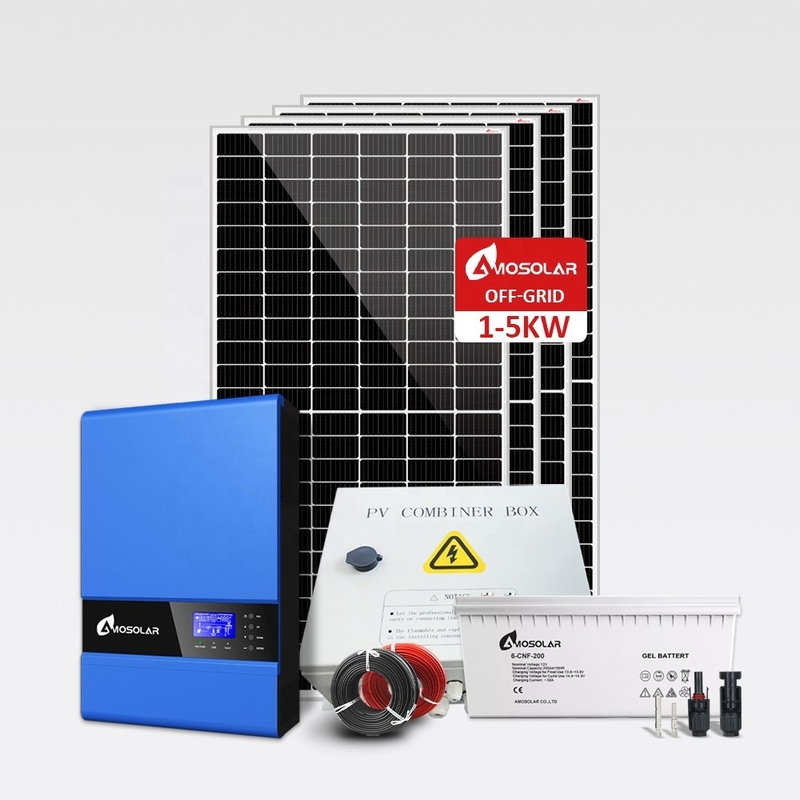 angepasste 1kw 3kw 5kw Full Solar Power Off-Grid System Kit für Stromunterstützungsfunktion