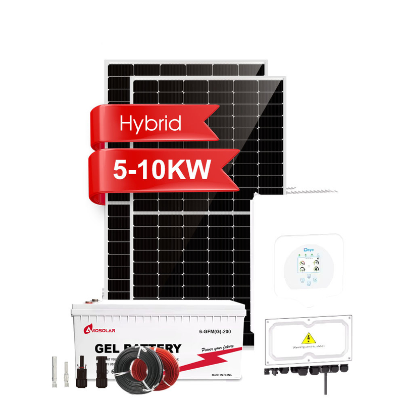 1-50KW Lithium-Ionen-Batterie Amosolar Hybrid On-Off-Grid Solarstrom-System-Kit für Zuhause