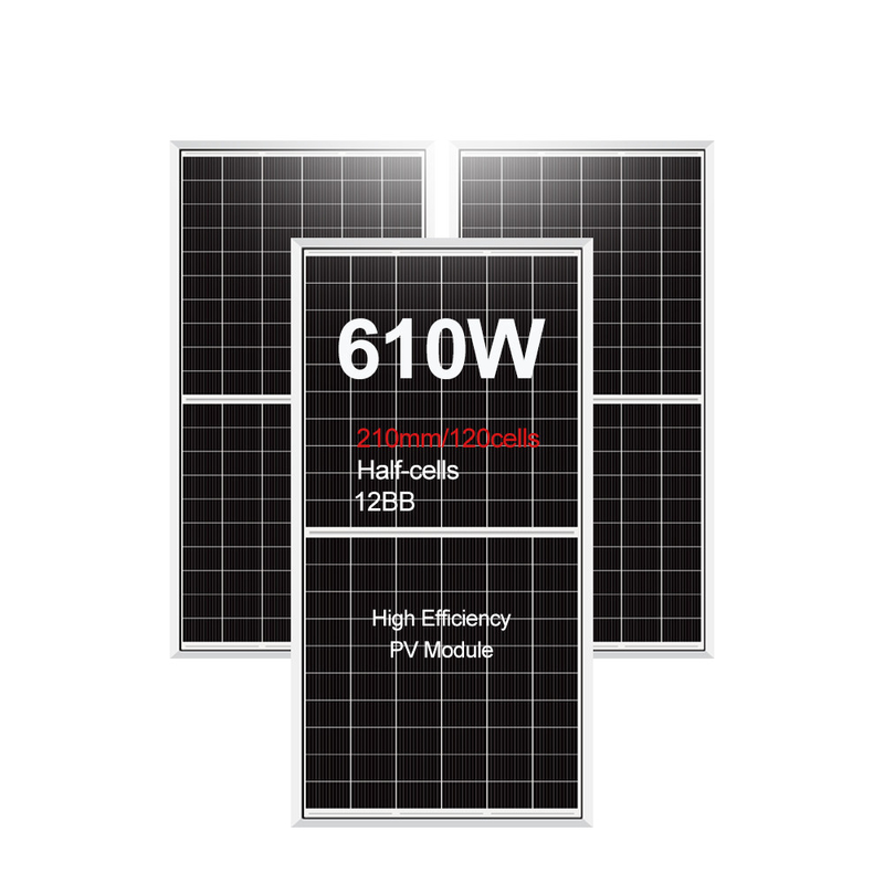 210mm 595w 600w 605w Monokristallines Solarpanel mit 120 Zellen OEM ODM Großartige Leistung