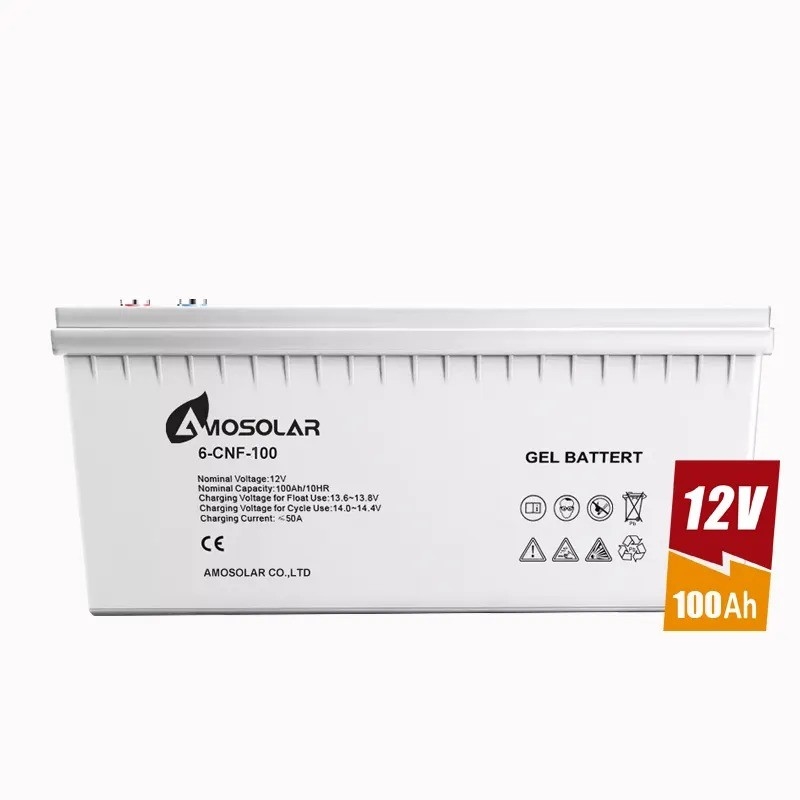 Amosolar 12V 24V 100Ah 200Ah 300Ah 400Ah Deep Cycle Gel Solarbatterie für Elektroautos