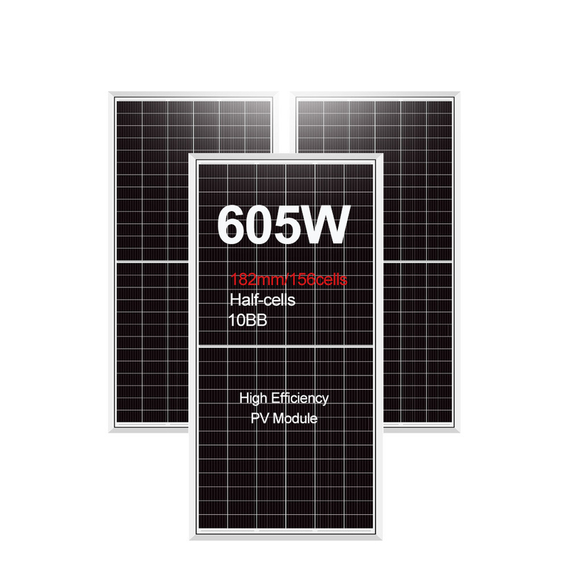 Mono-Solarzelle IP68 Nennverbindungsbox 575w 605w Watt PV-Modul Halbzell-Solarpaneel