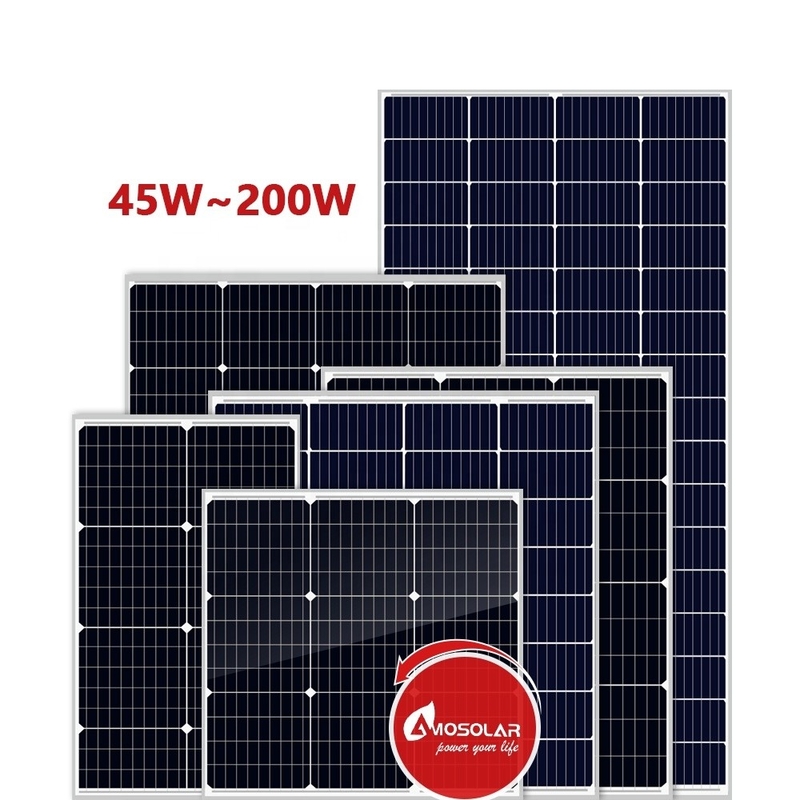Amosolar Mono Solar Panel 55 Watt 100 Watt 150 Watt 200 Watt Liste mit CE-Zertifikat